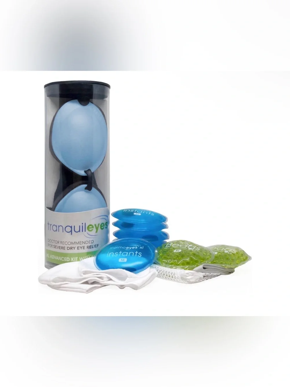 EyeEco Tranquileyes XL Advanced Warm Cold Compress Kit Eye Mask for Dry Eyes